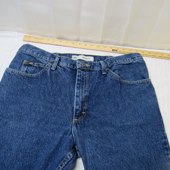 Lee Jeans Men Size 38 X 30 Blue Denim Regular Fit Medium Wash Western Normcore G - Picture 7 of 15
